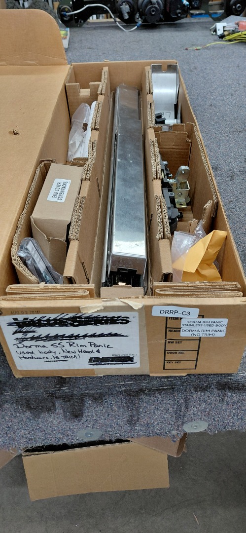 DORMA RIM PANIC STAINLESS USED BODY (NO TRIM)