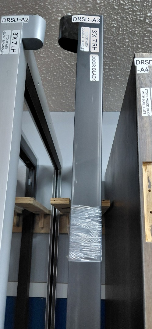 DOOR BLACK 3'X7' RH STOCK WITHOUT  GLASS & HANDLES