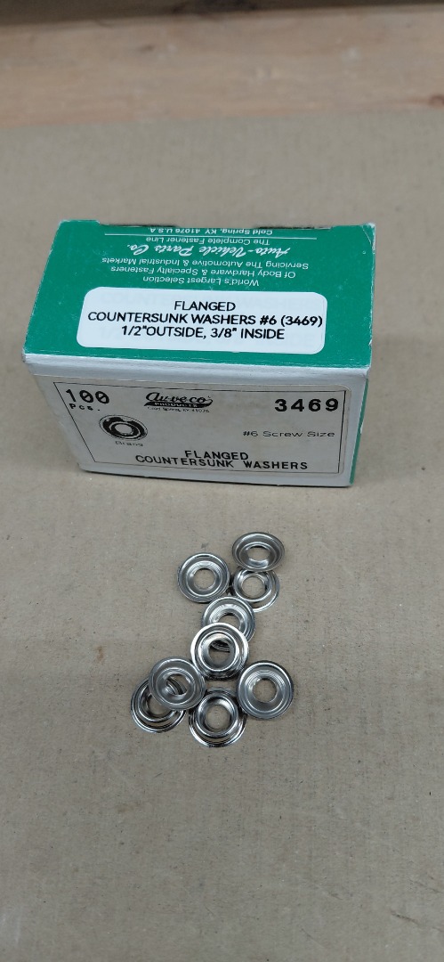 FLANGED COUNTERSUNK WASHERS #6(3469) 3/8" INSIDE-1/2" OUTSIDE.