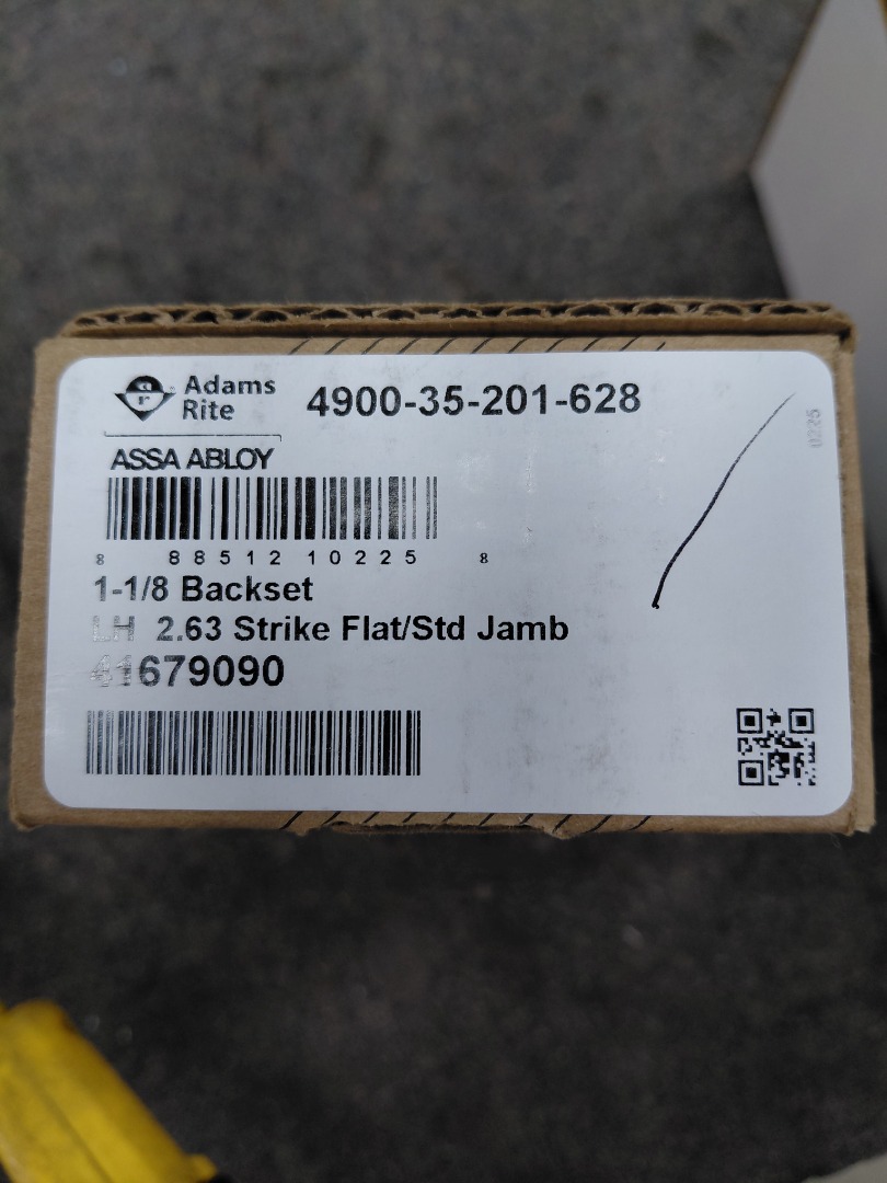 1-1/8" Backset 2.63 Strike Flat/Std Jamb