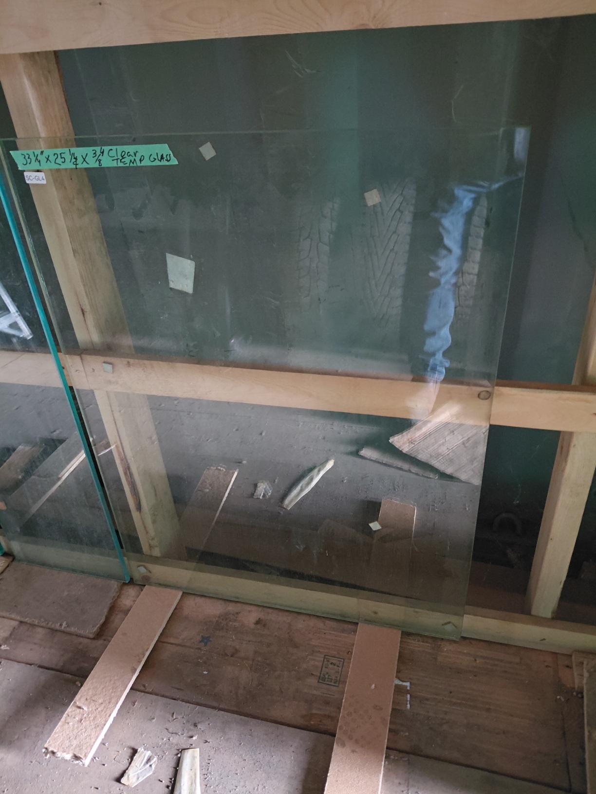 Clear Tempered Glass  33 1/4"x 25 1/4"x 3/8"