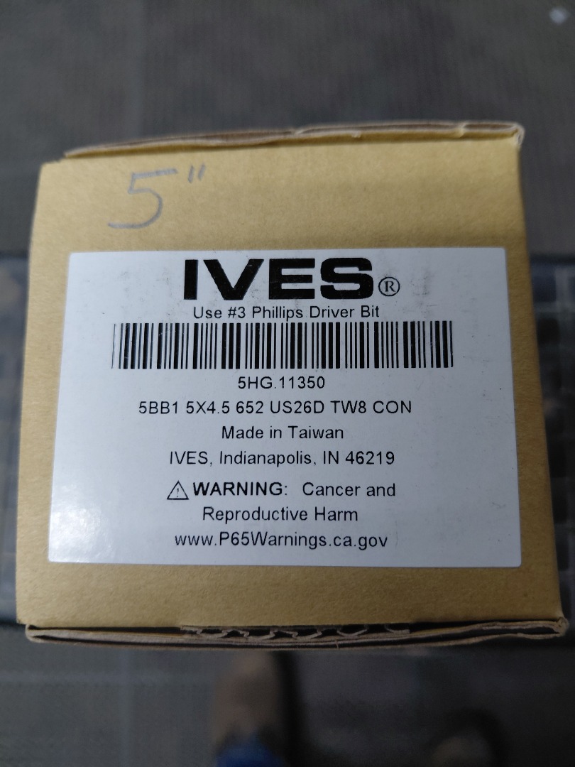 IVES : 5BB1 5X4.5 652 US26D TW8 CON