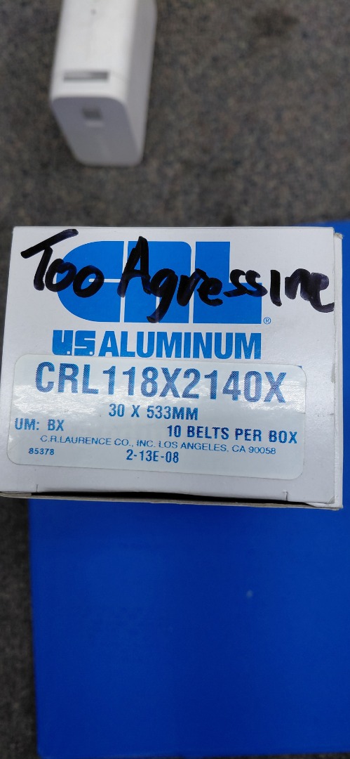 GLASS GRINDING BELTS CRL118X2140X30X533MM