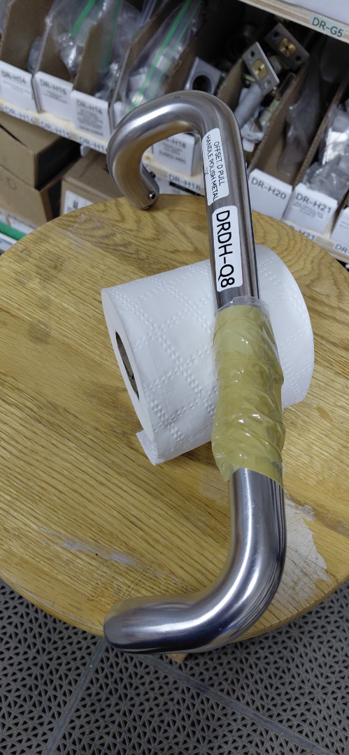 OFFSET PULL HANDLE POLISH METAL 12"