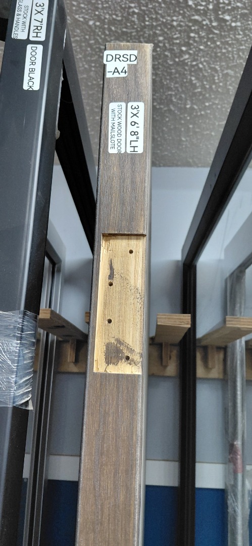 DOOR WOOD 3'X 6' 8" LH WITH MAIL-SLOT 