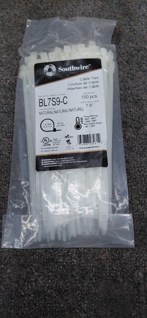 CABLE TIES 7.6" BL7S9-C