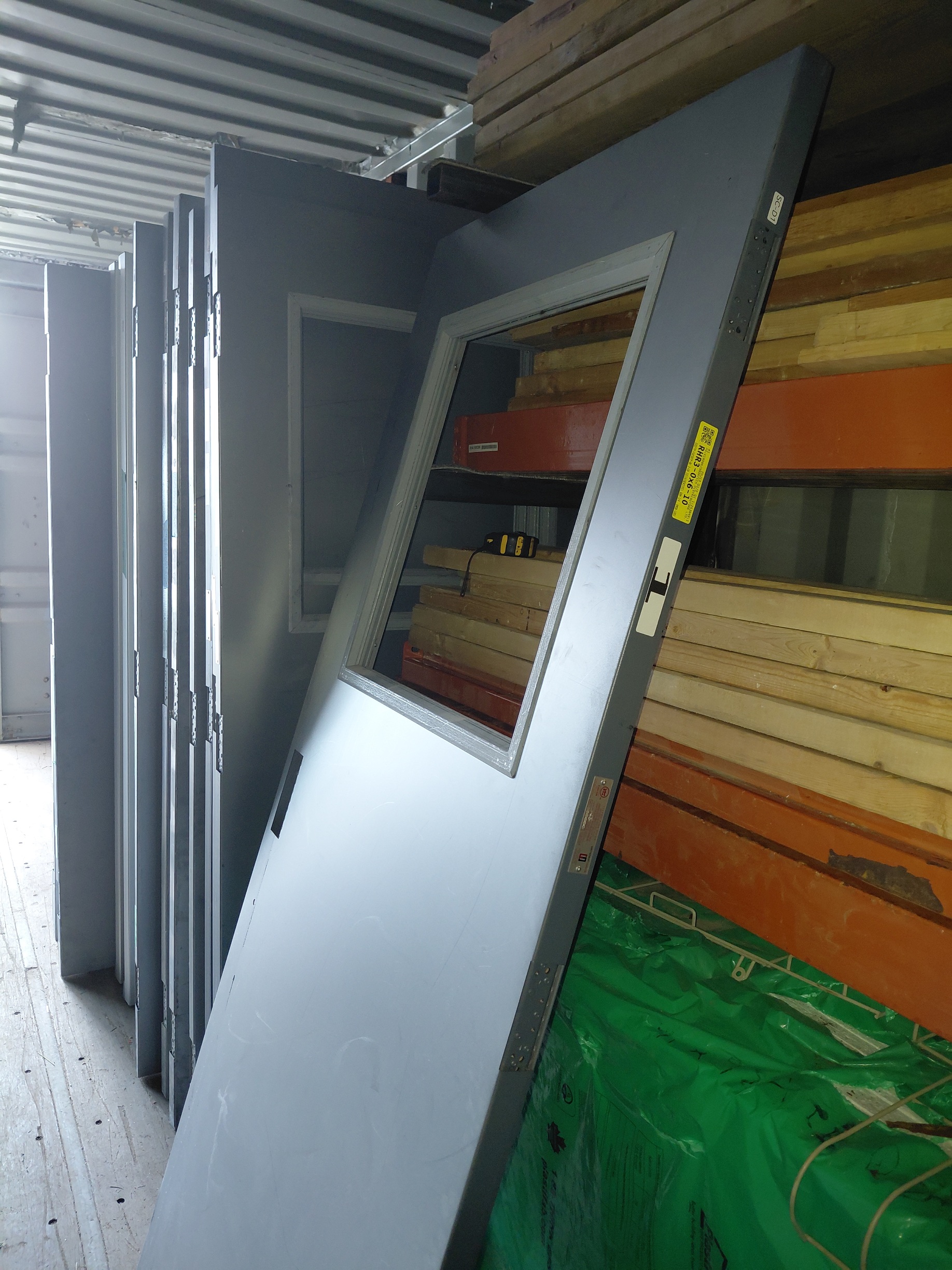 3'0X6'10 Pressed Steel Door c/w 24 X 24 lite-kit