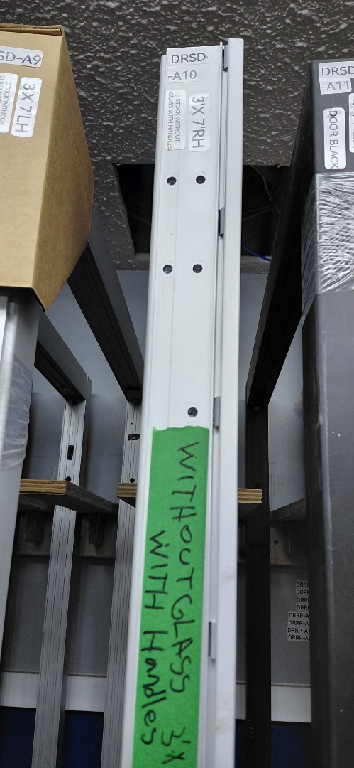 DOOR ALUMINUM 3'X 7' RH STOCK WITHOUT GLASS & HANDLES