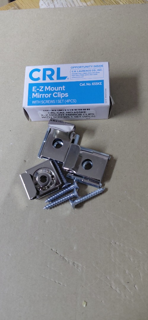 E-Z MOUNT MIRROR CLIPS WITH SCEWS 1 SET