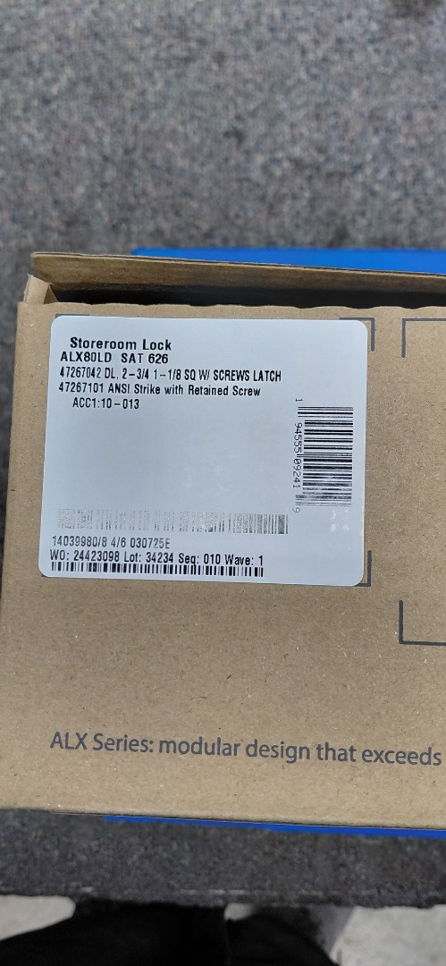 STOREROOM LOCK ALX80LD SAT 626