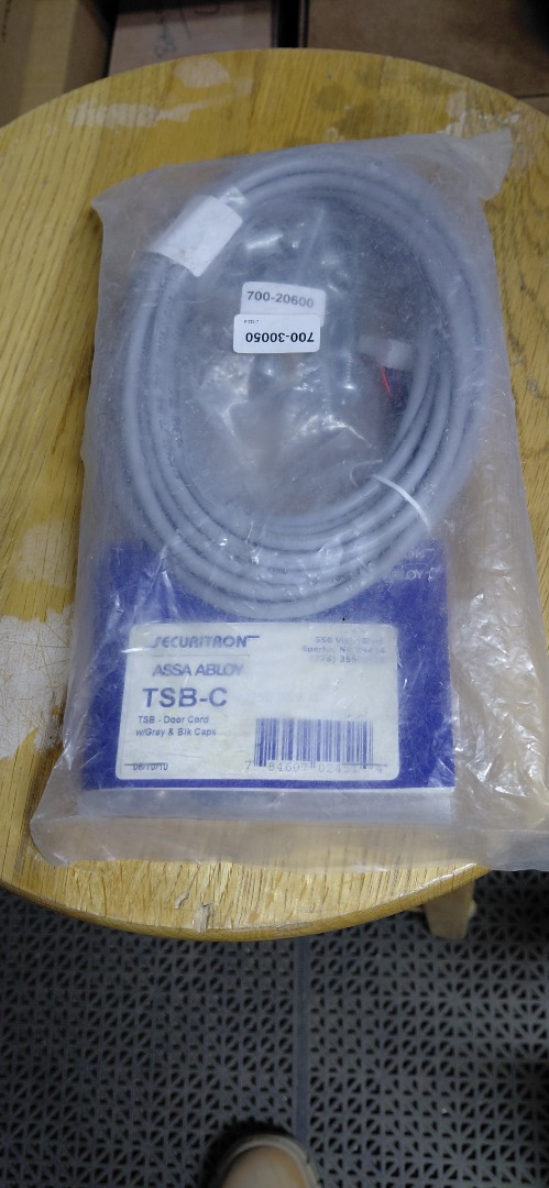 ASSA ABOY TSB DOOR CORD W/GRAY & BLK CAPS