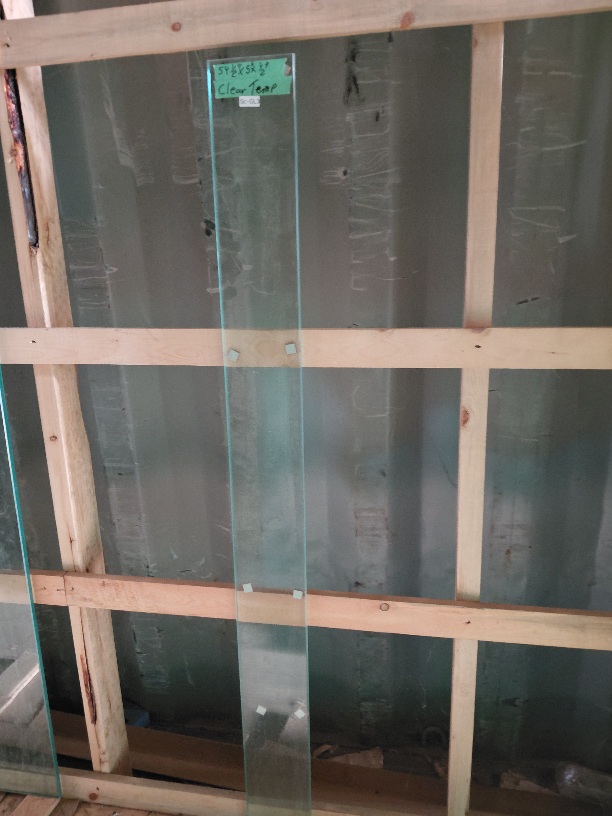 Clear Tempered Glass  54 1/2"x 5"x 1/2"