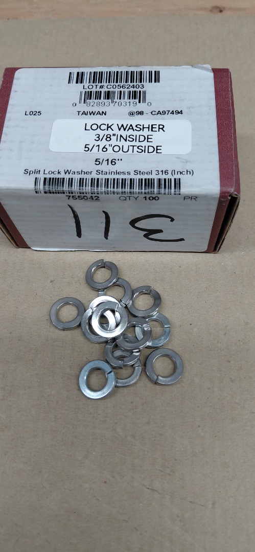 LOCK WASHER 3/8" INSIDE- 5/16" OUTSIDE.