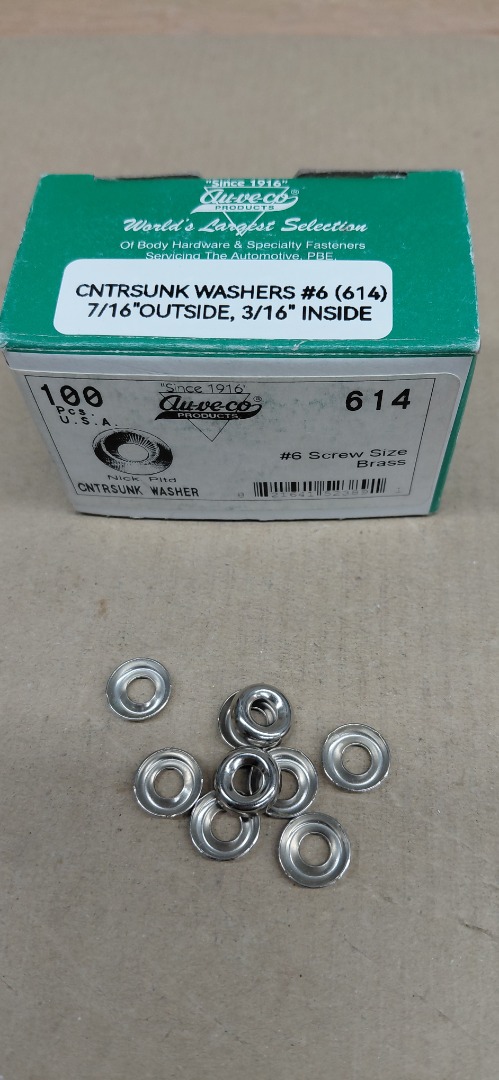 CNTRSUNK WASHERS #6(614) 3/16" INSIDE- 7/16"OUTSIDE.