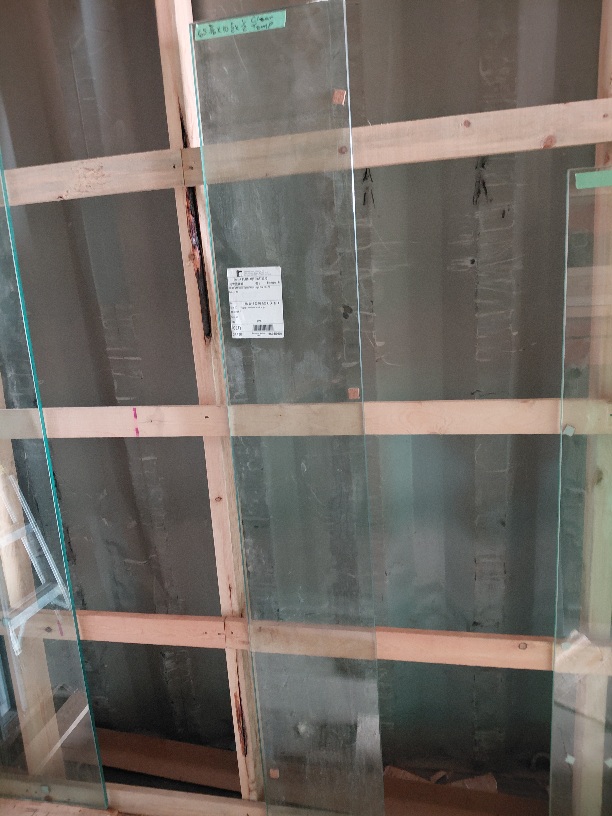 Clear Tempered Glass  65 9/16"x10 1/2"x 1/2".