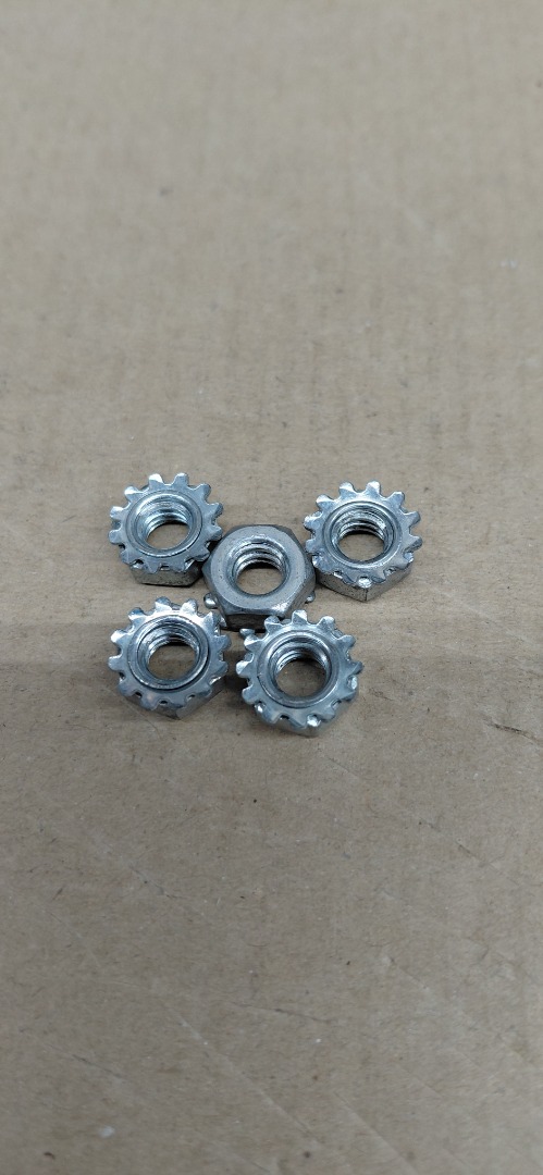 #12 KEPS K-LOCK HEX STAR LOCK NUTS 15 US THREAD PITCH