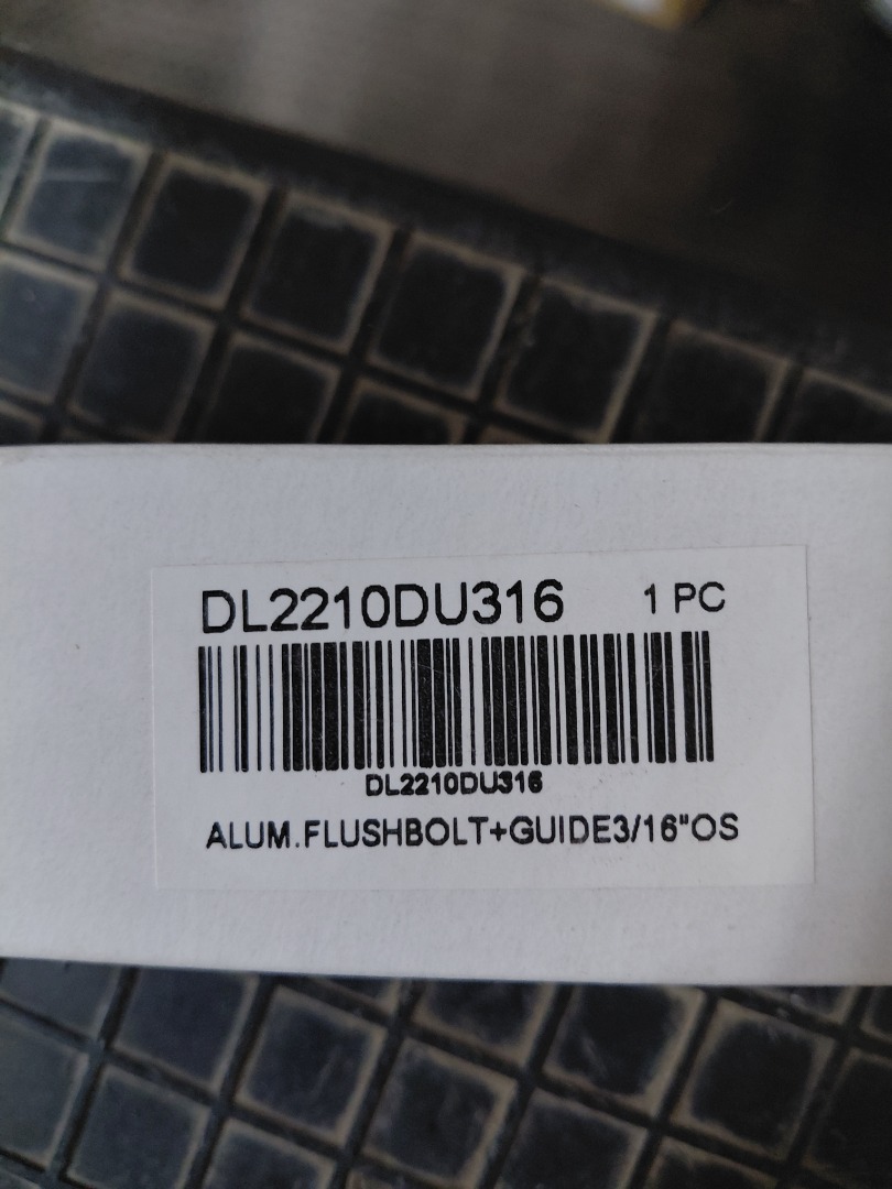ALUM FLUSHBOLT+GUIDE 3/16" OS