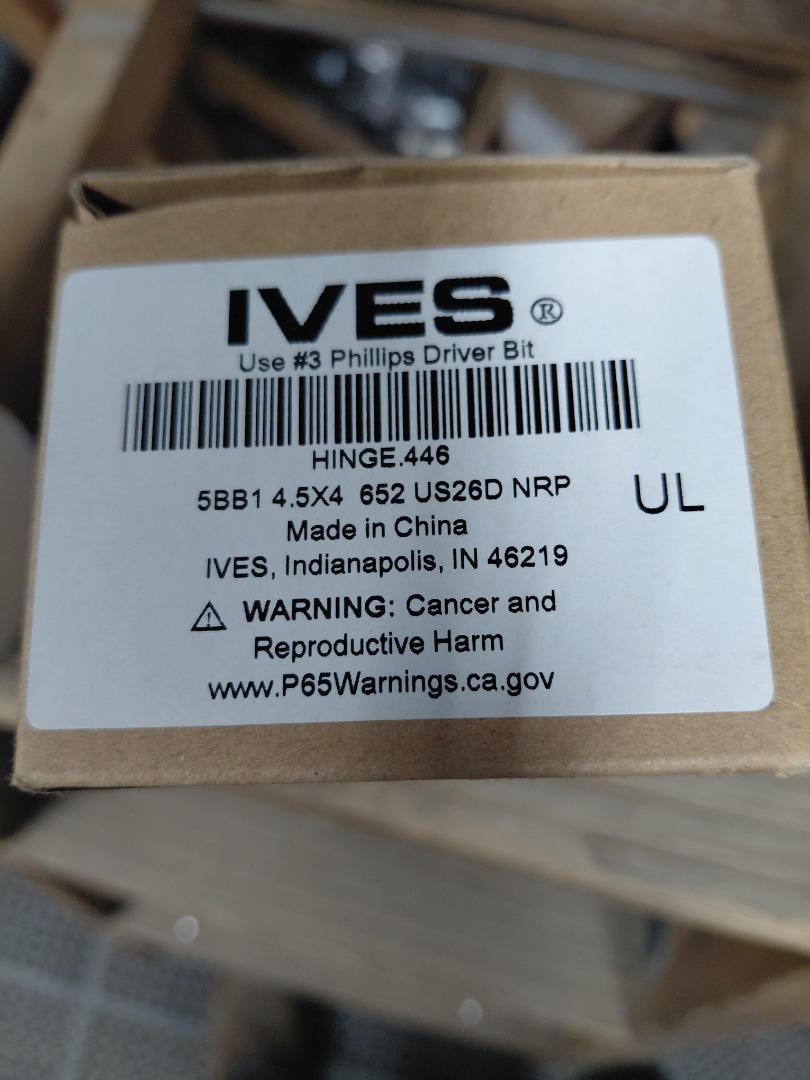 IVES HINGE. 446 5BB1 4.5X4 652 US26D NRP