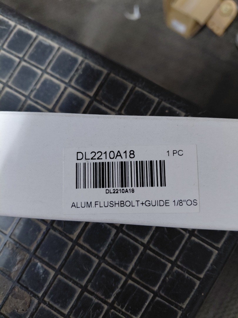 ALUM FLUSHBOLT+GUIGEB 1/8"OS