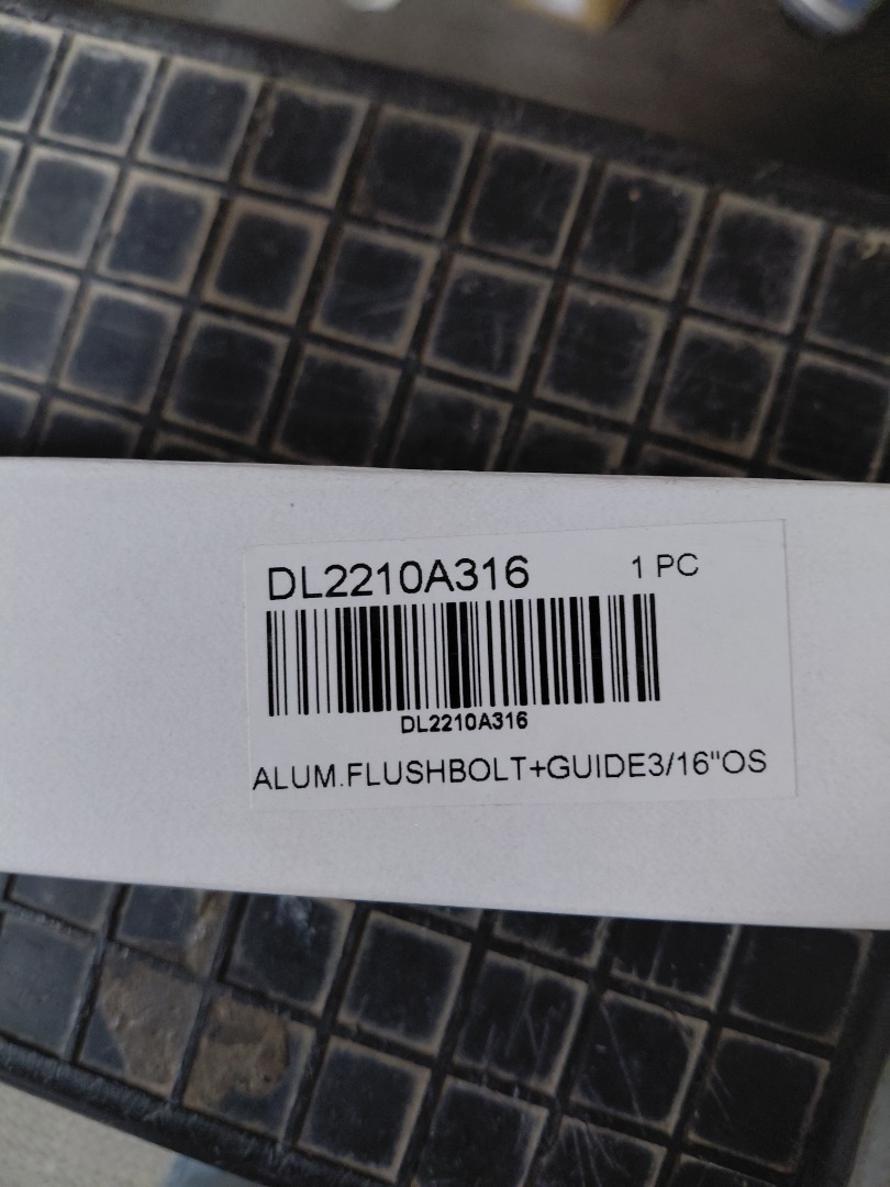 ALUM FLUSHBOLT+GUIDE 3/16" OS